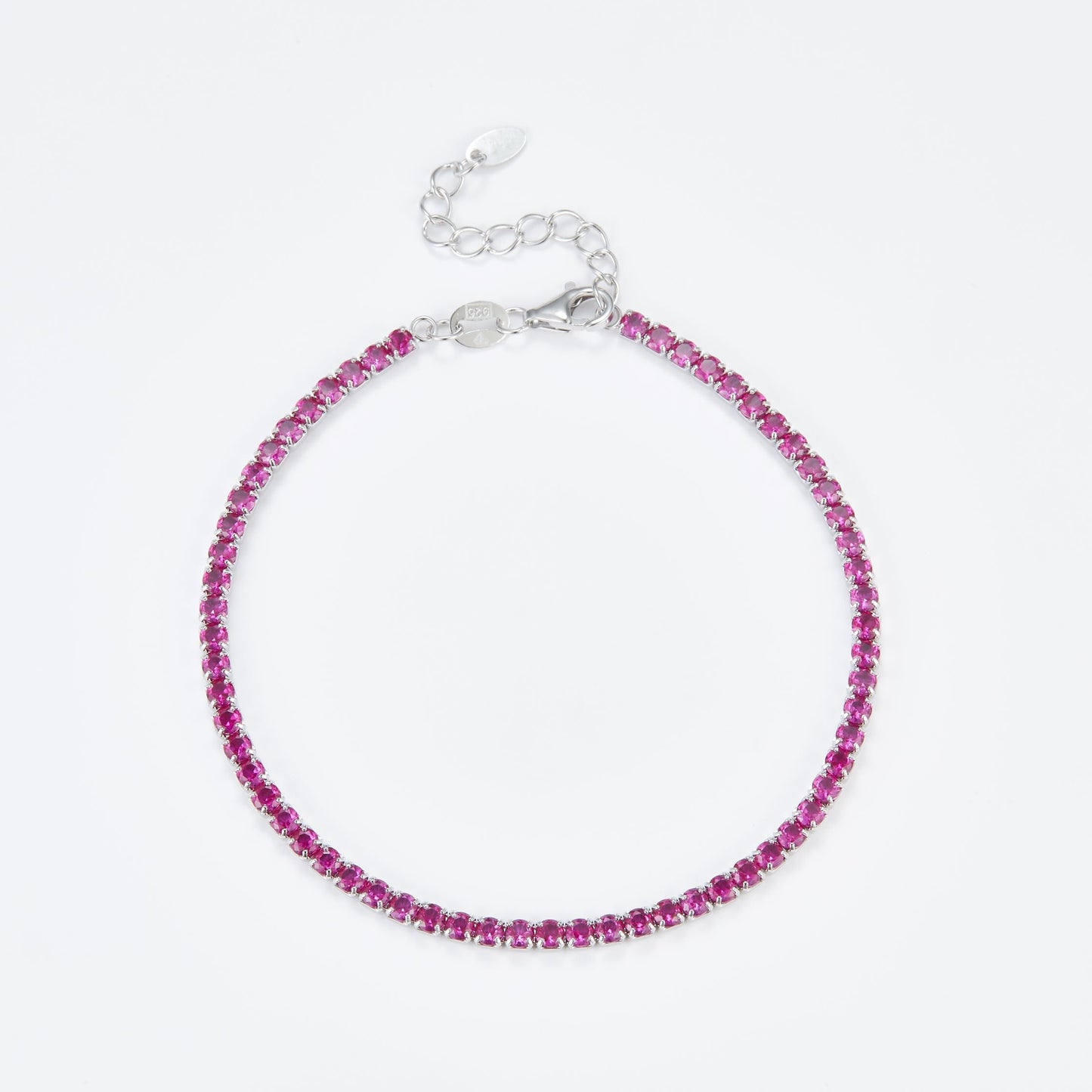 L-Eternità Pink Bracelet 2.5mm Zirconia with White Rhodium Plating