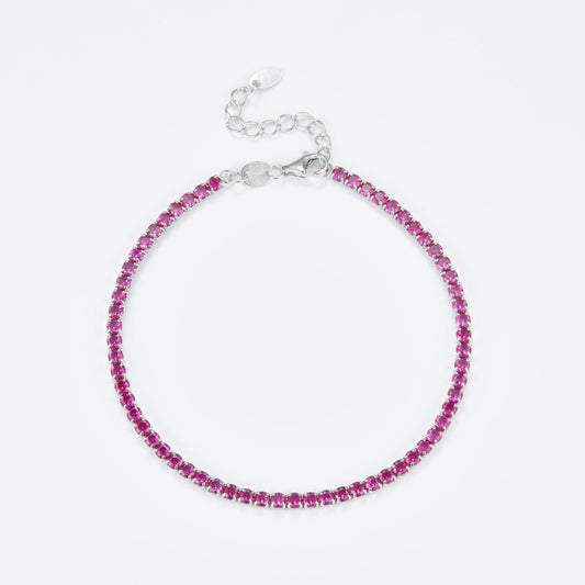 L-Eternità Pink Bracelet 2.5mm Zirconia with White Rhodium Plating