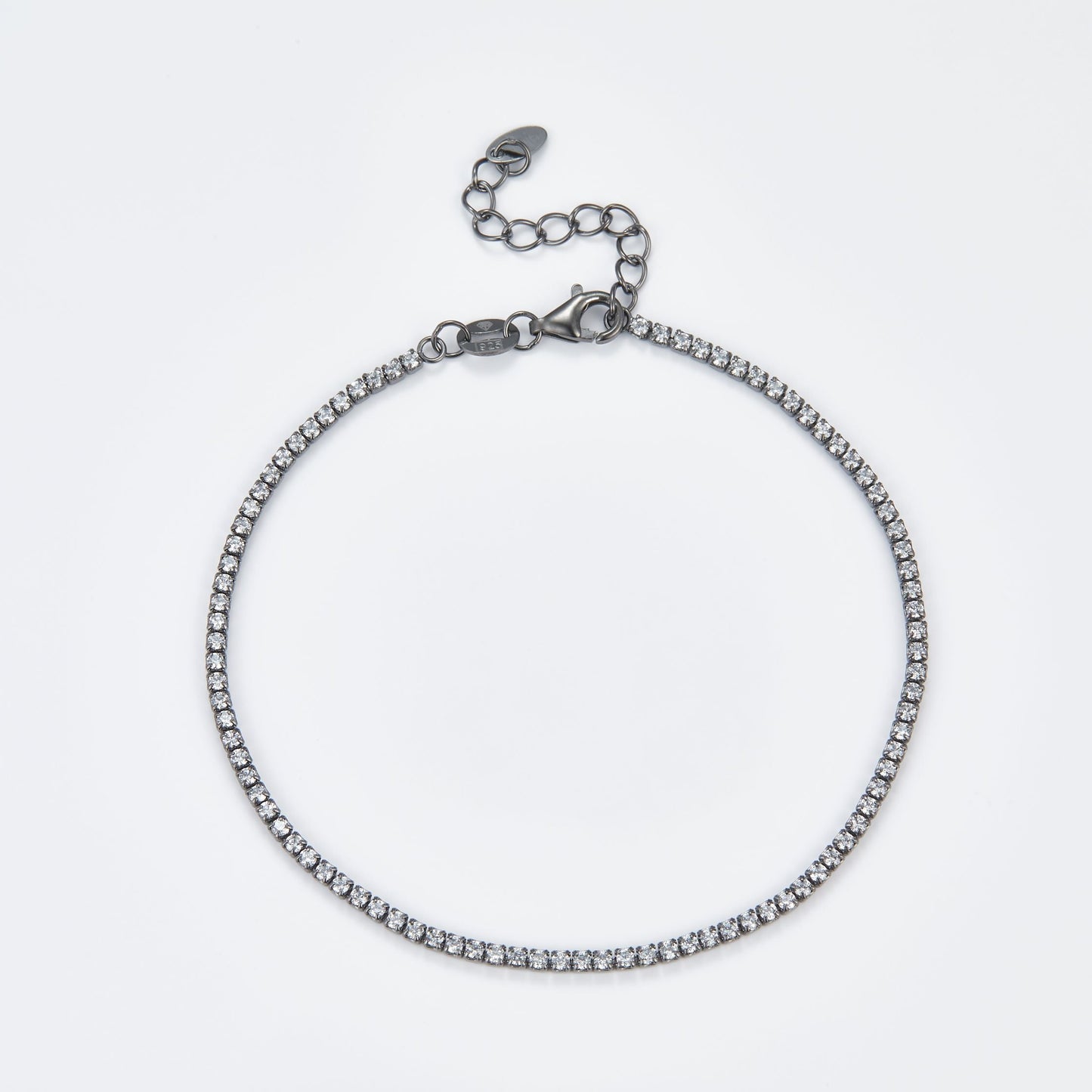 L-Eternità White Bracelet 1.5mm Zirconia with Black Rhodium Plating