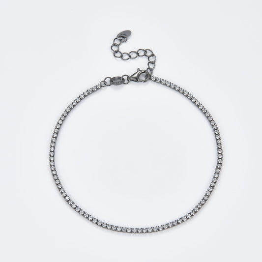 L-Eternità White Bracelet 1.5mm Zirconia with Black Rhodium Plating