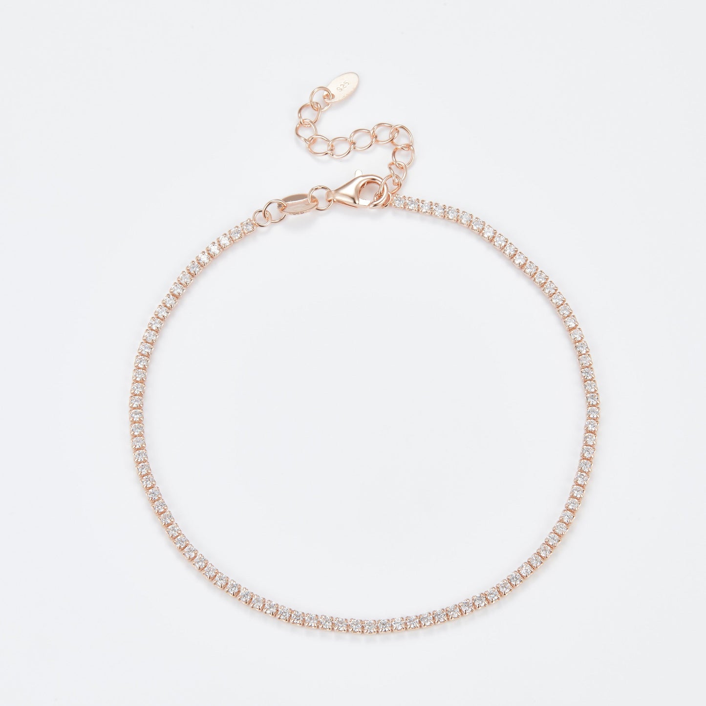 L-Eternità White Bracelet 1.5mm Zirconia with Pink Gold Plating