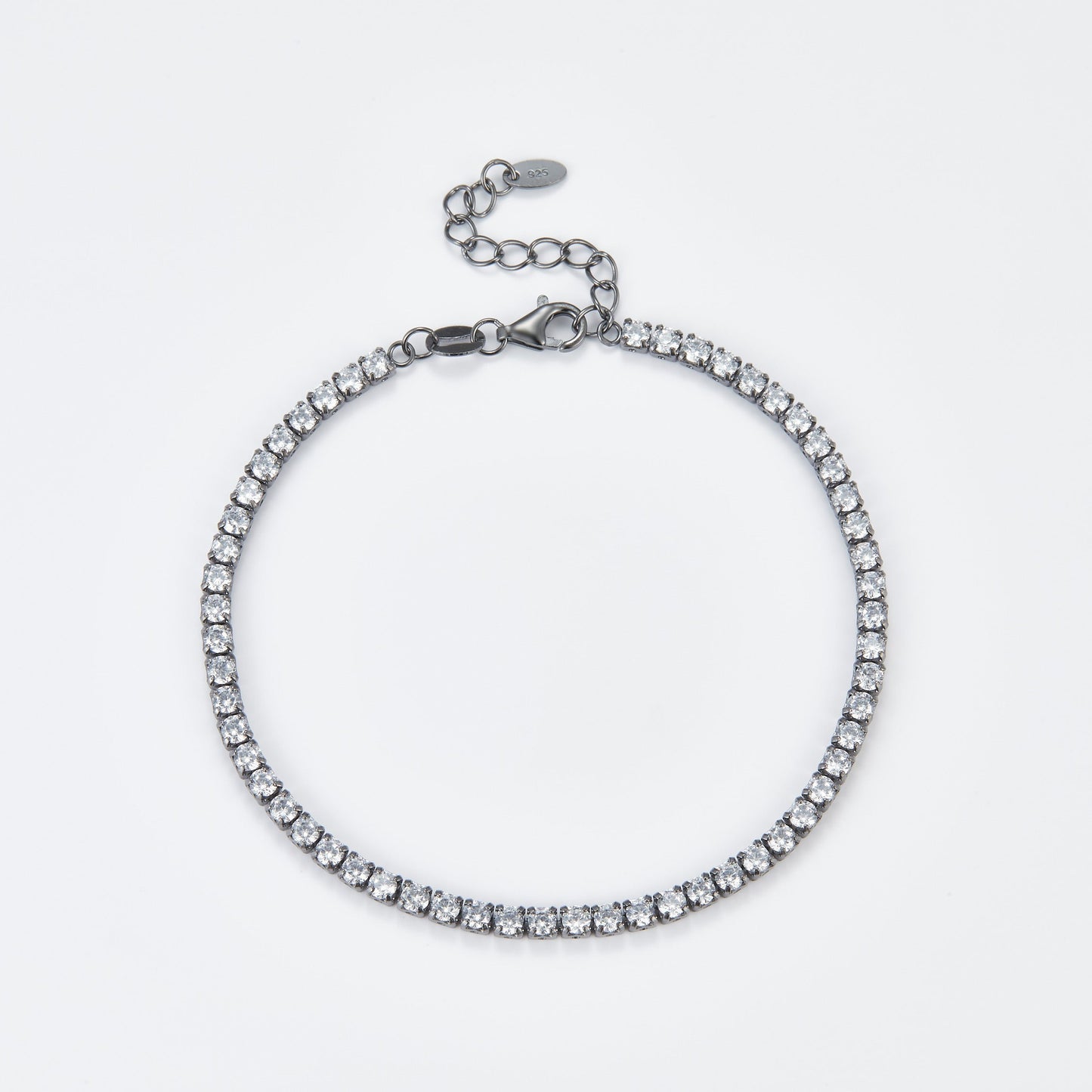 L-Eternità White Bracelet 2.5mm Zirconia with Black Rhodium Plating