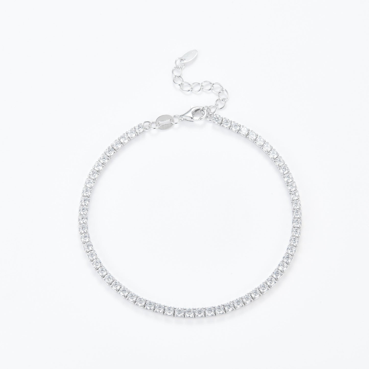 L-Eternità White Bracelet 2.5mm Zirconia with White Rhodium Plating