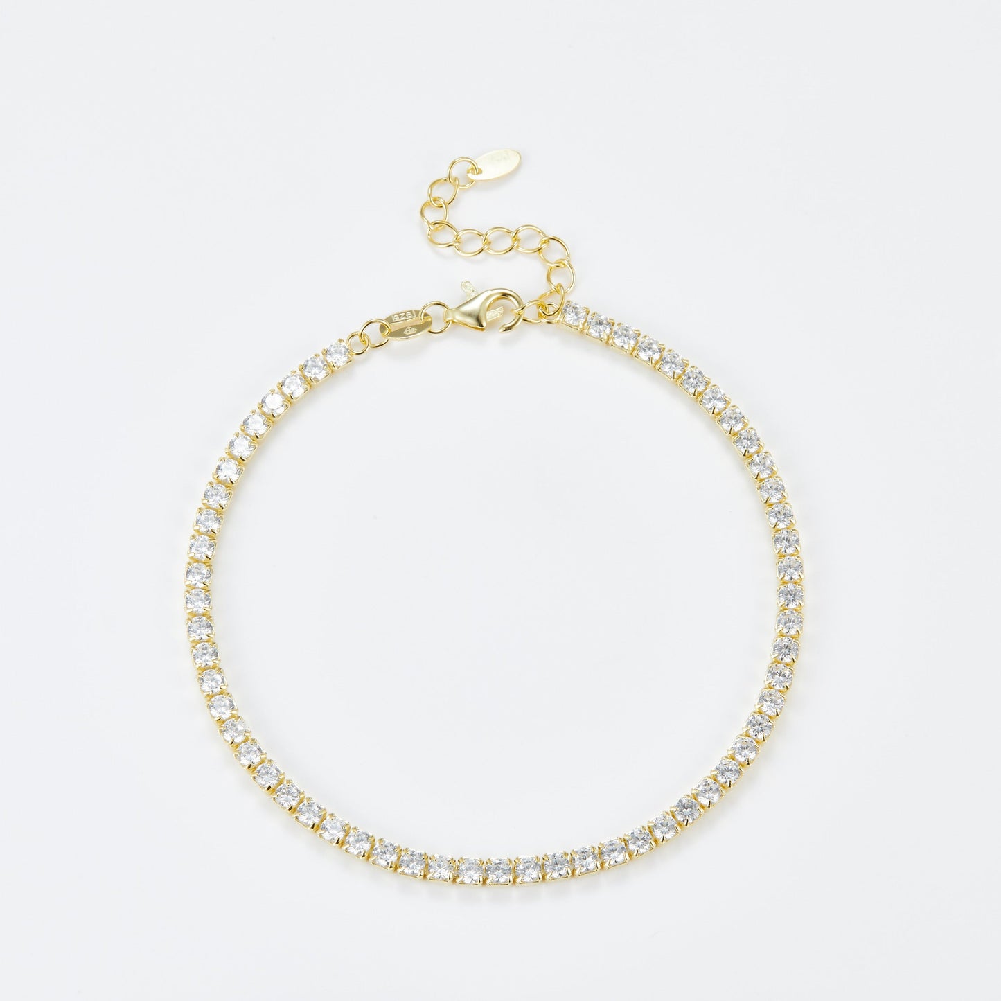 L-Eternità White Bracelet 2.5mm Zirconia with Yellow Gold Plating