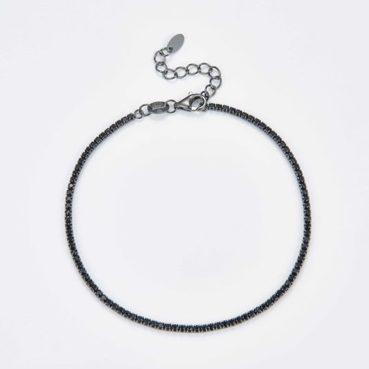 L-Eternità Black Bracelet 1.5mm Zirconia with Black Rhodium Plating