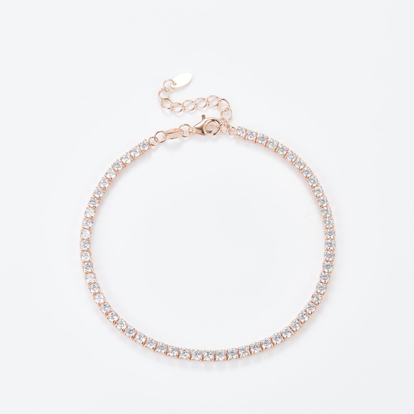 L-Eternità White Bracelet 2.5mm Zirconia with Pink Gold Plating