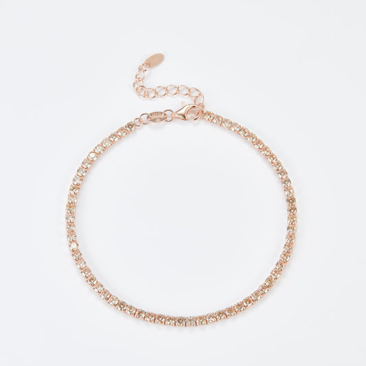 L-Eternità Champagne Bracelet 2.5mm Zirconia with Pink Gold Plating