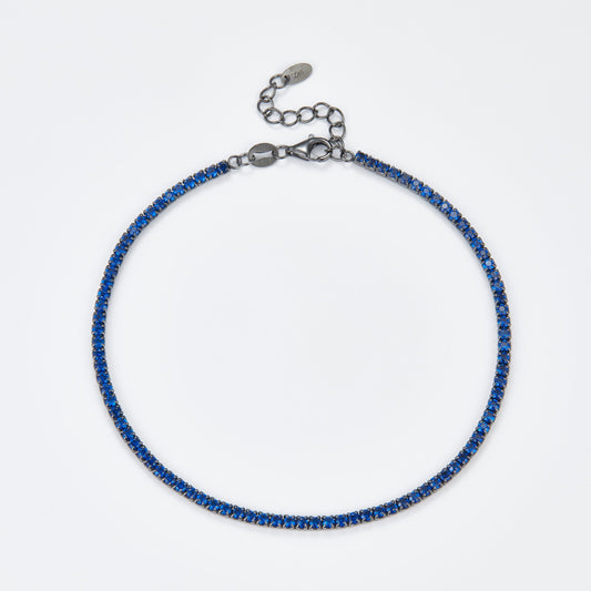 L-Eternità Blue Bracelet 2.0mm Zirconia with Black Rhodium Plating