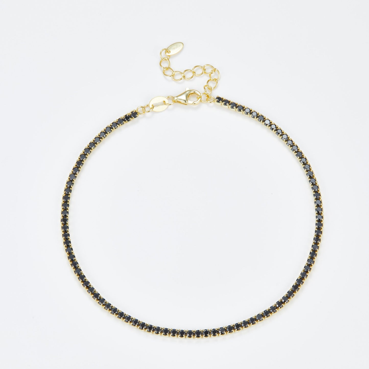 L-Eternità Black Bracelet 2.0mm Zirconia with Yellow Gold Plating