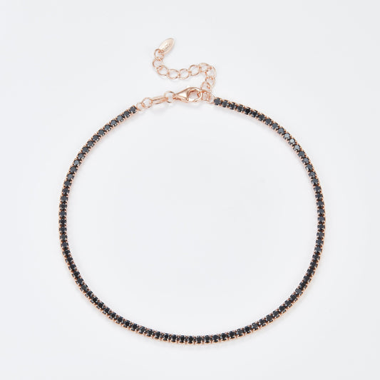 L-Eternità Black Bracelet 2.0mm Zirconia with Rose Gold Plating