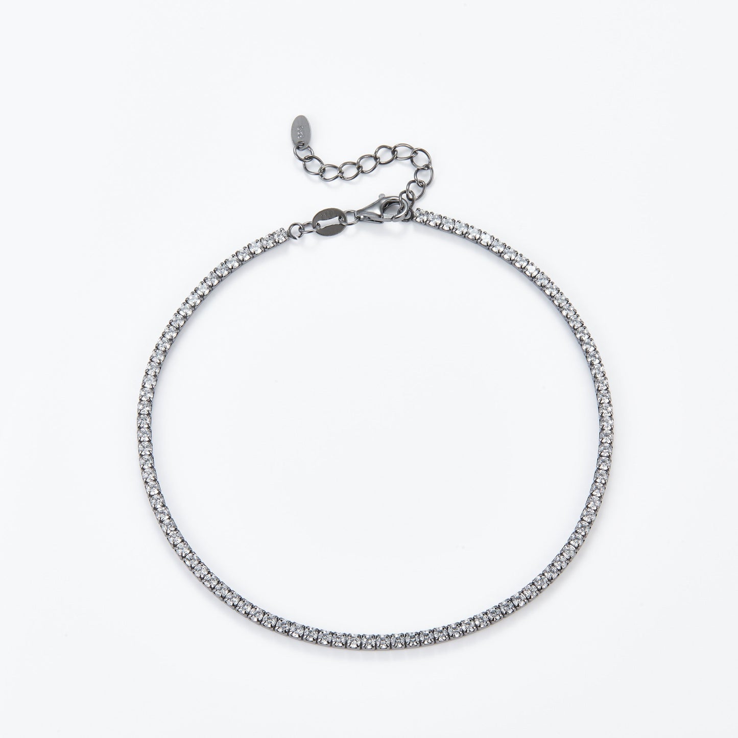 L-Eternità White Bracelet 2.0mm Zirconia with black rhodium plating