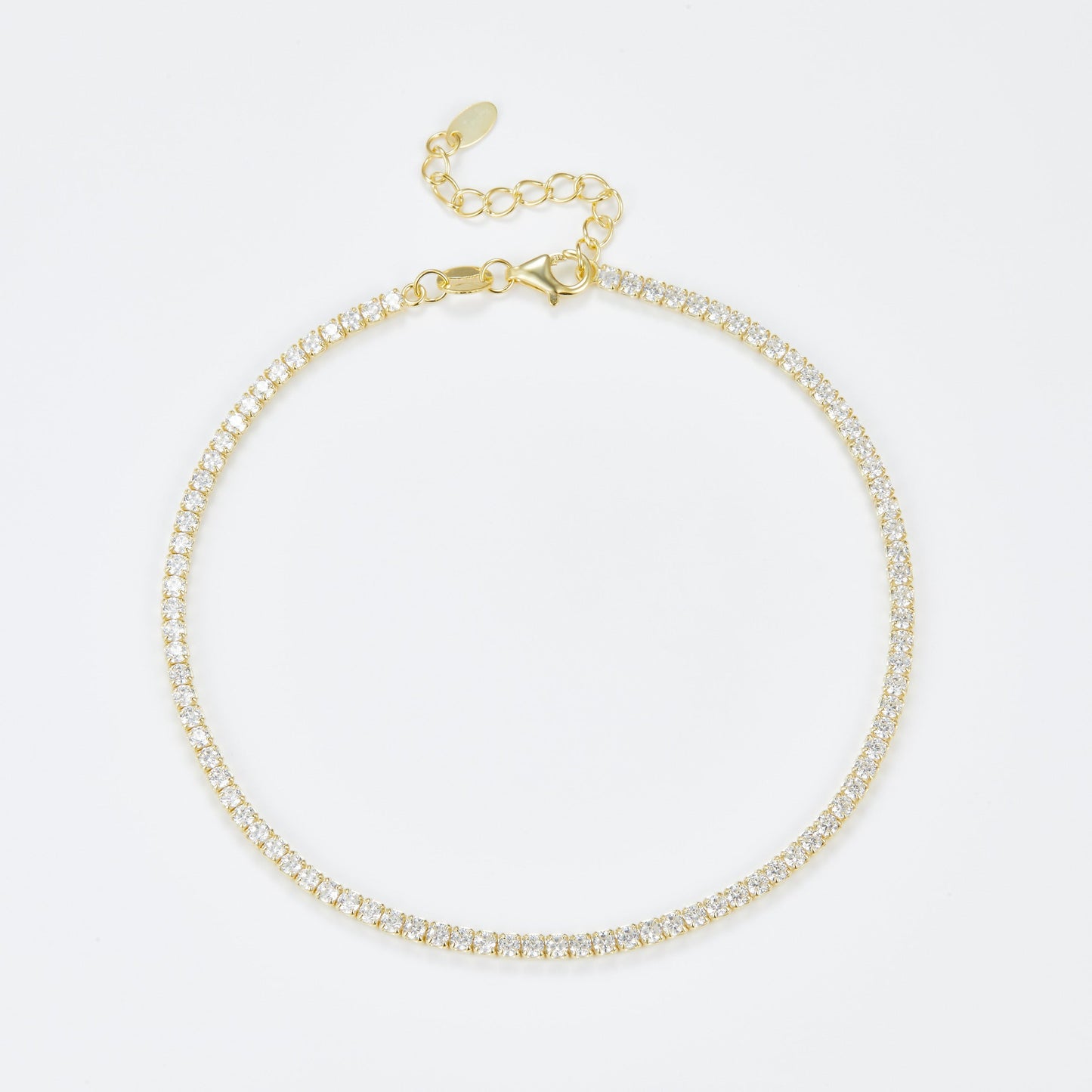 L-Eternità White Bracelet 2.0mm Zirconia with yellow gold plating