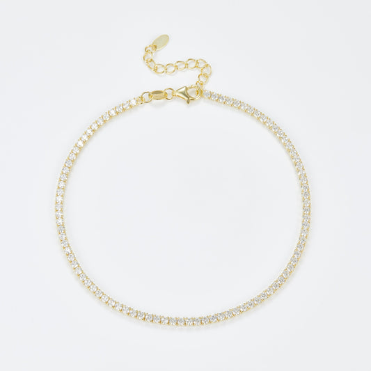 L-Eternità White Bracelet 2.0mm Zirconia with yellow gold plating