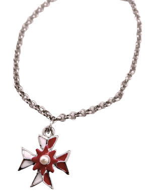 Maltese Cross Rhodium Bracelet