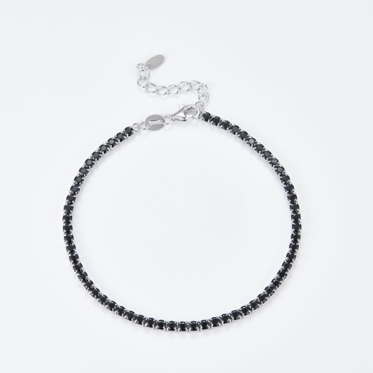 L-Eternità Black Bracelet 2.5mm Zirconia with White Rhodium Plating