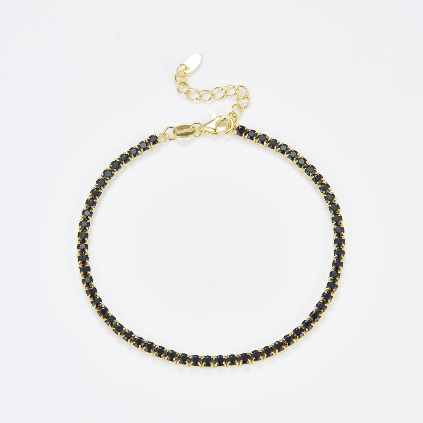 L-Eternità Black Bracelet 2.5mm Zirconia with Rhodium Gold Plating