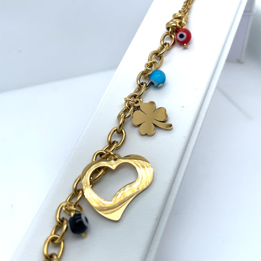 Gold Plated Charm Bracelet Ref: BR24860MG