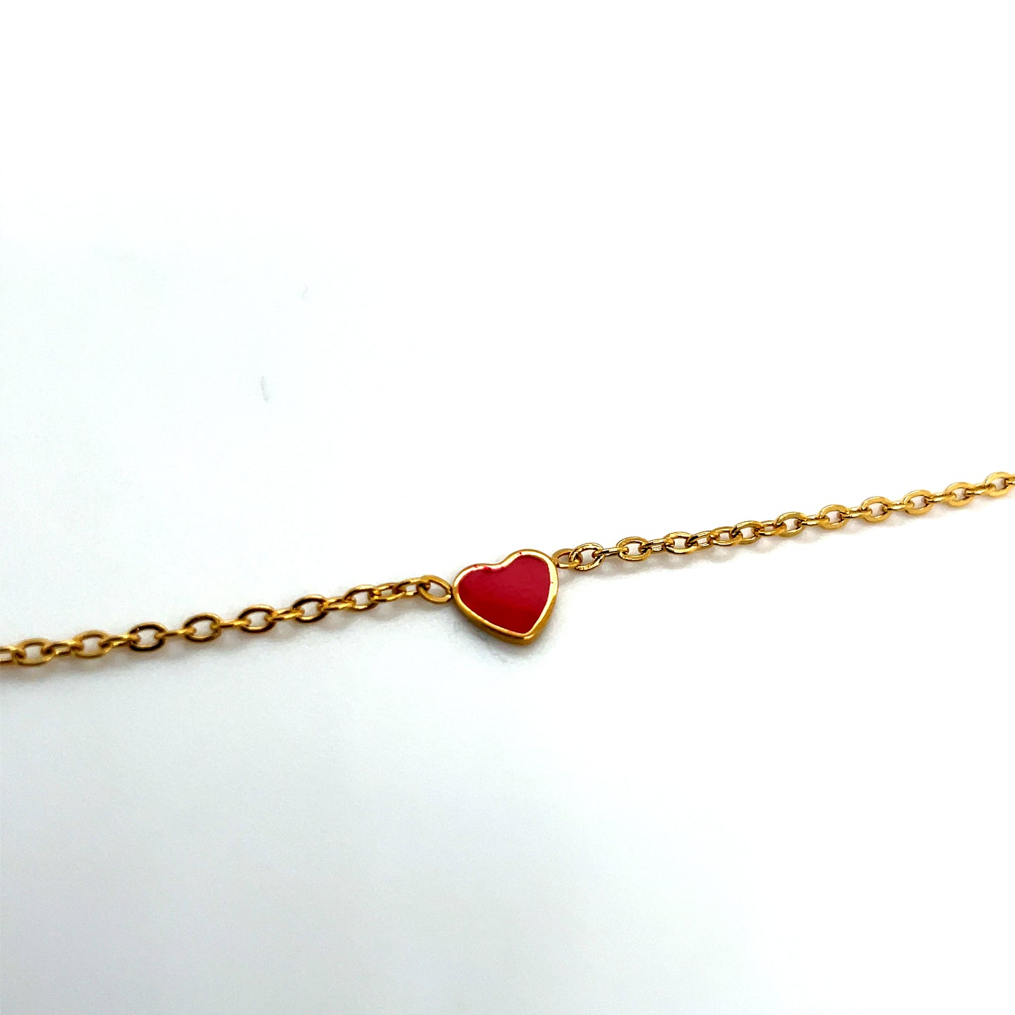 Red and 18k Gold Plated Heart Bracelet Ref: BR26140EG