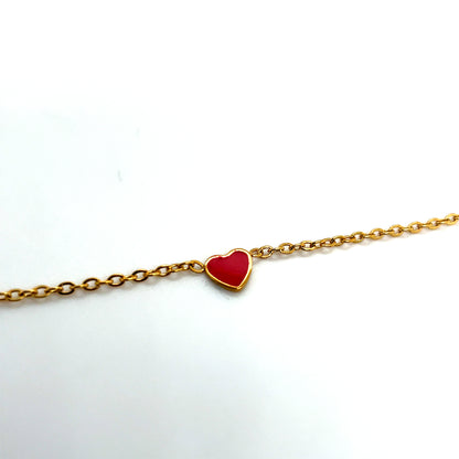 Red and 18k Gold Plated Heart Bracelet Ref: BR26140EG