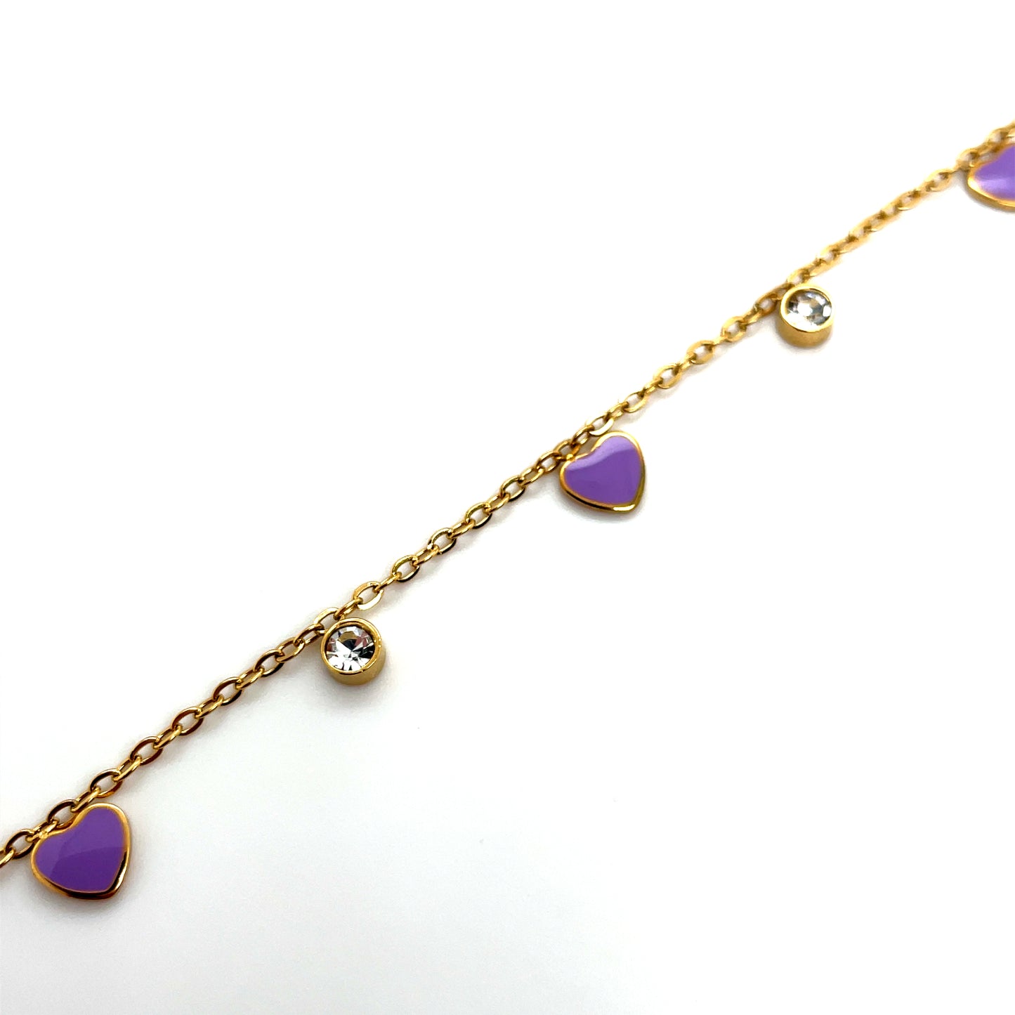 18k Gold Plated and Purple Heart Bracelet Ref: BR26240CG