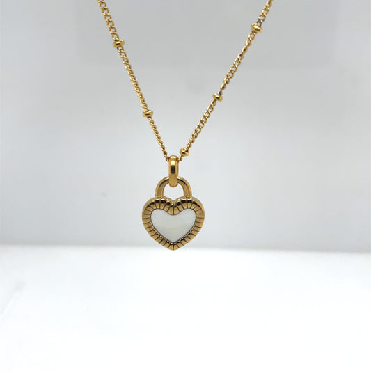 18k Gold Plated Two Tone Heart Necklace Ref: NE2C120AG