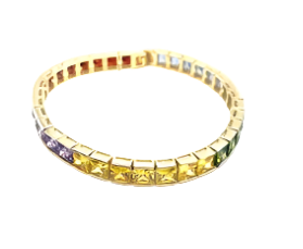 Rainbow Gold Plated Tennis Bracelet