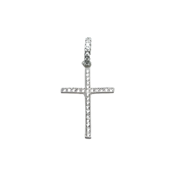 Silver Holy Cross with Zircons