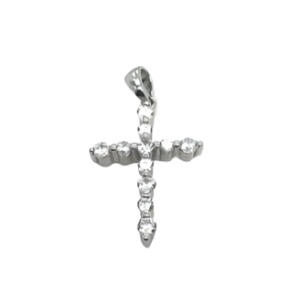 Silver Holy Cross with Zircons