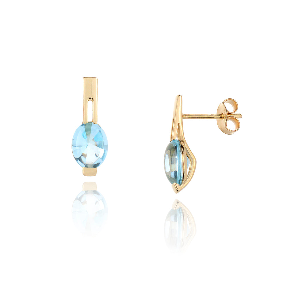 Blue Topaz Drop Earrings