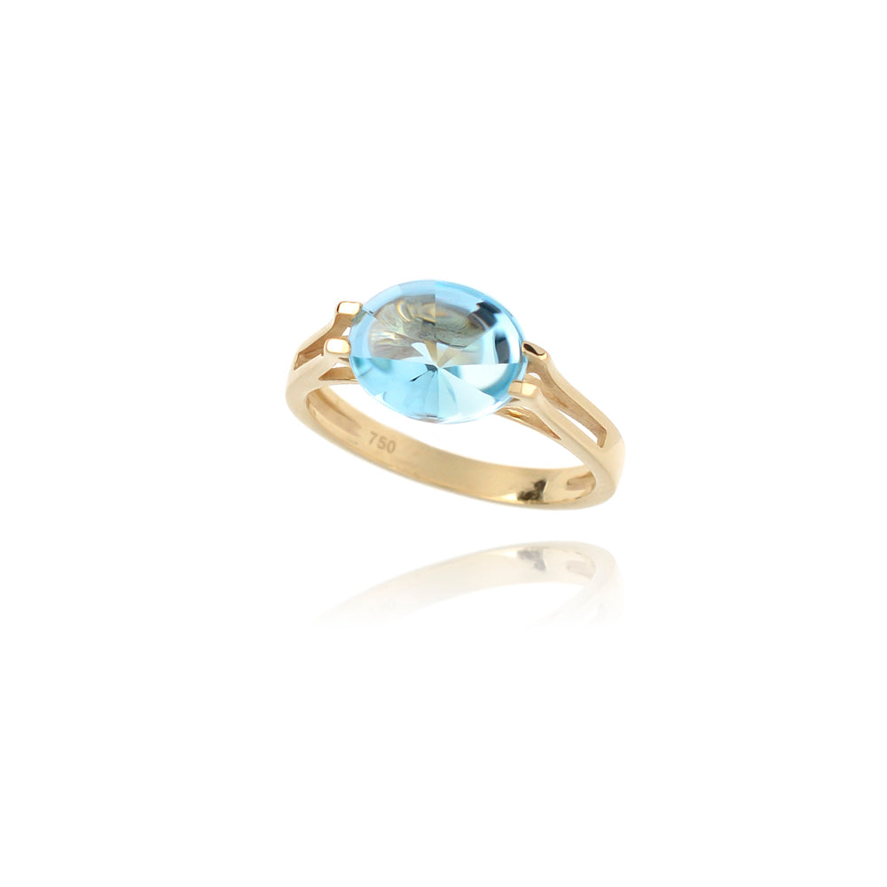 Ring with Blue Topaz Centre Stone