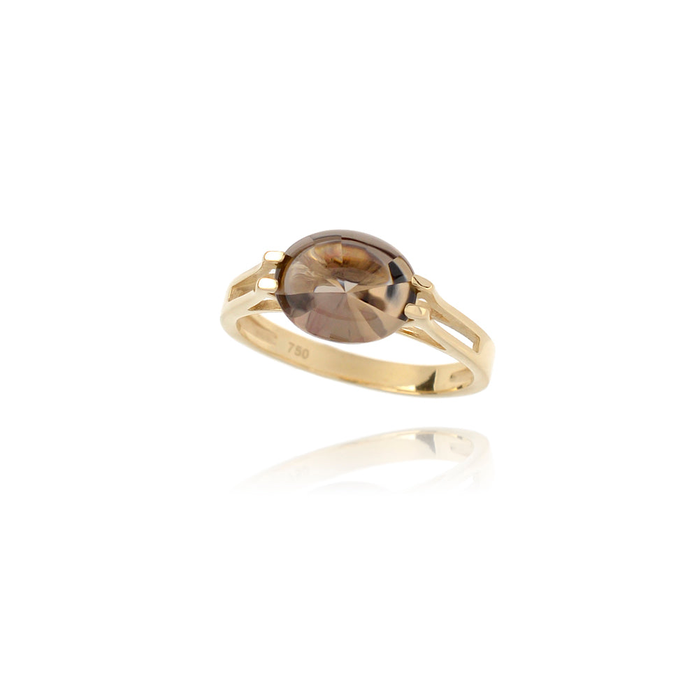 Ring with Smoky Quartz Centre Stone