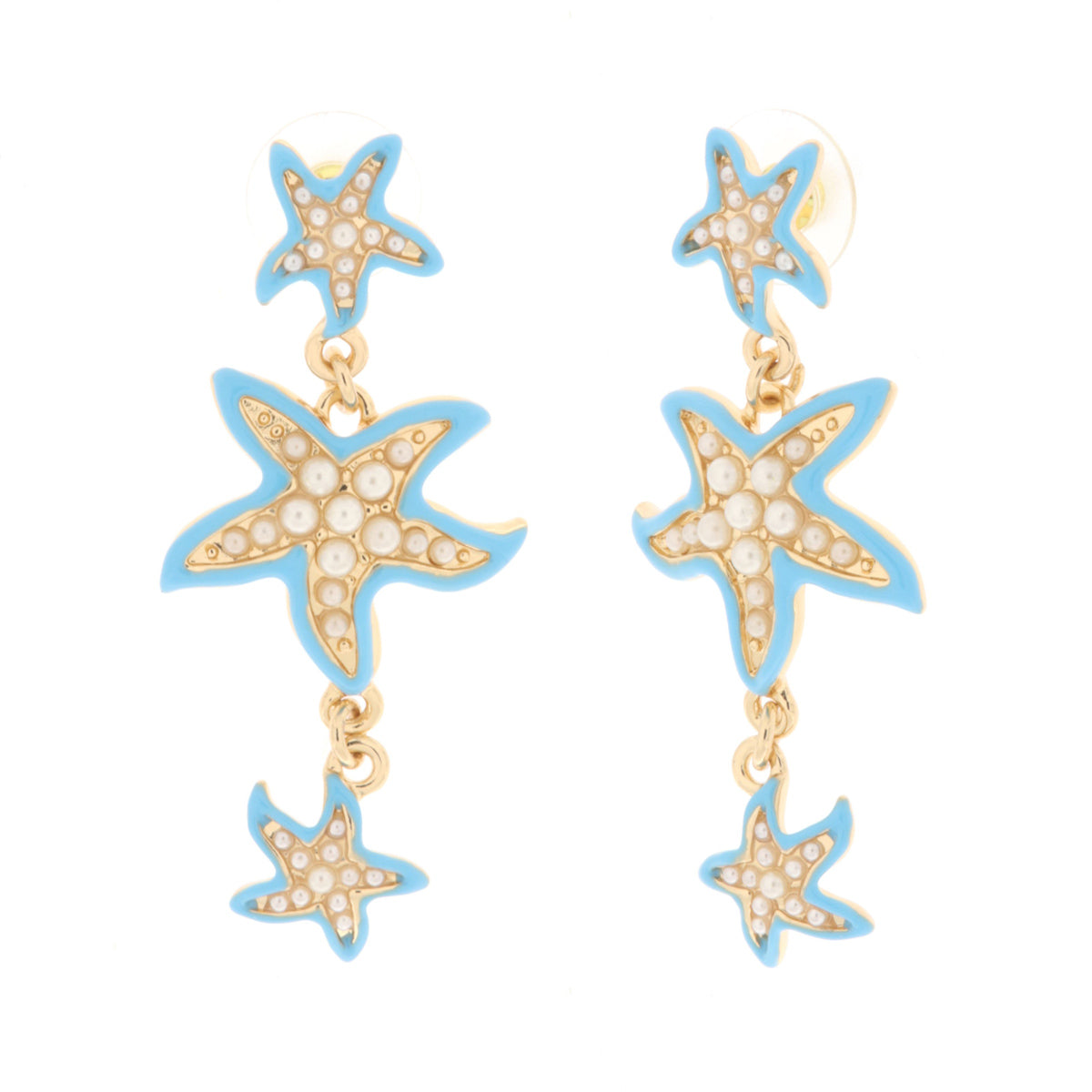 Earrings with Blue Starfish