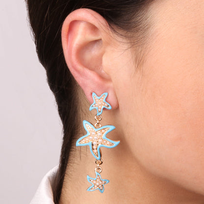 Earrings with Blue Starfish