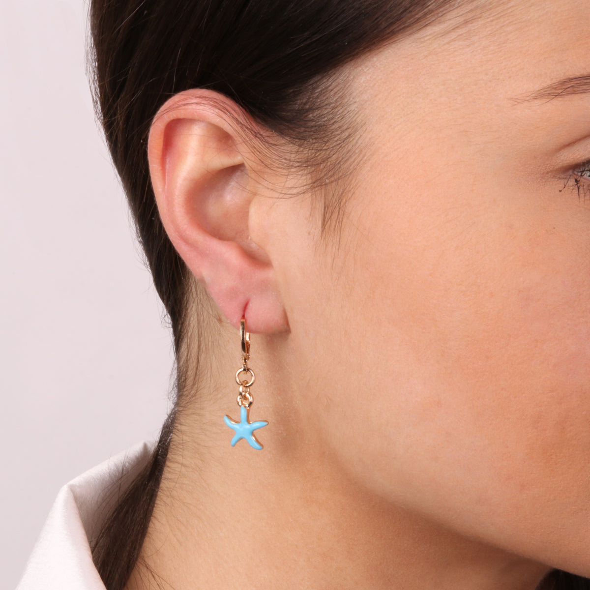 Earrings with Blue Starfish