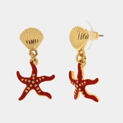 Earrings with Red Starfish