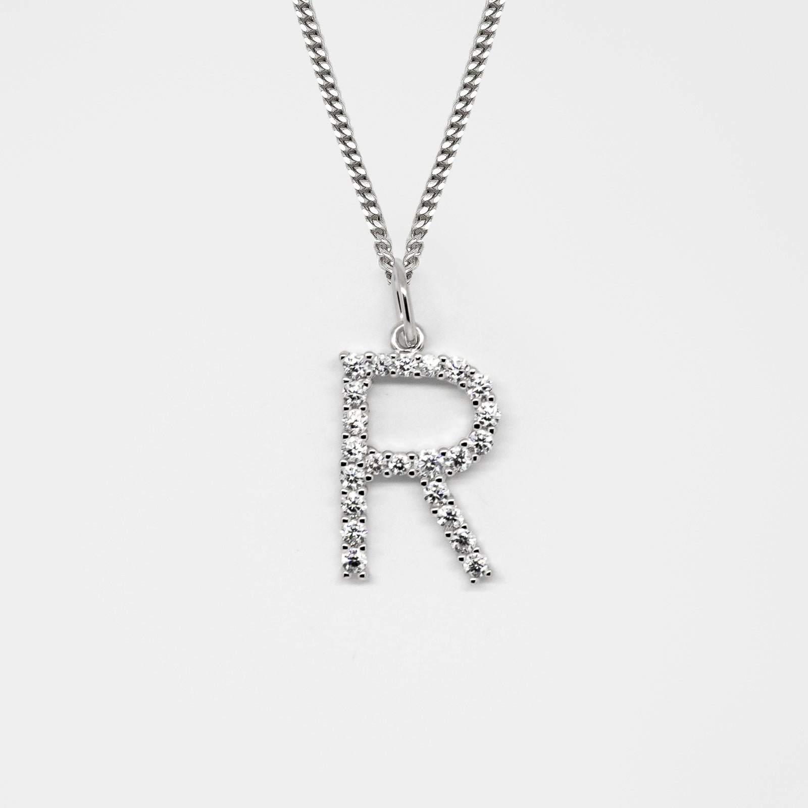 Silver 925 Initial Necklace - R – Sterling Holdings